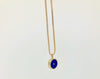 Legier Lapis Lazuli with Diamond Round Stone Signet Pendant & Necklace