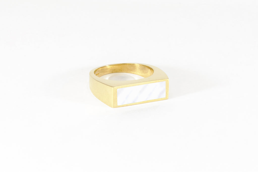 Legier Mother of Pearl Signet Ring - Small