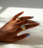 Legier Blue Chalcedony Stone Signet Ring - Small