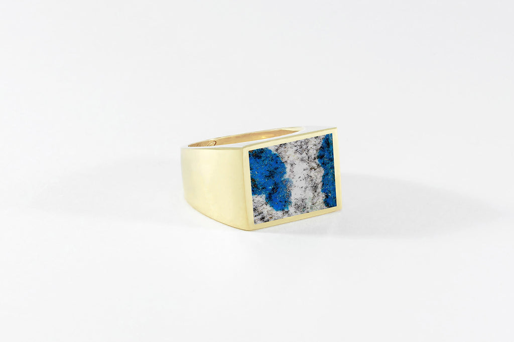Legier Brass Stone Signet Ring K2 Blue Jasper