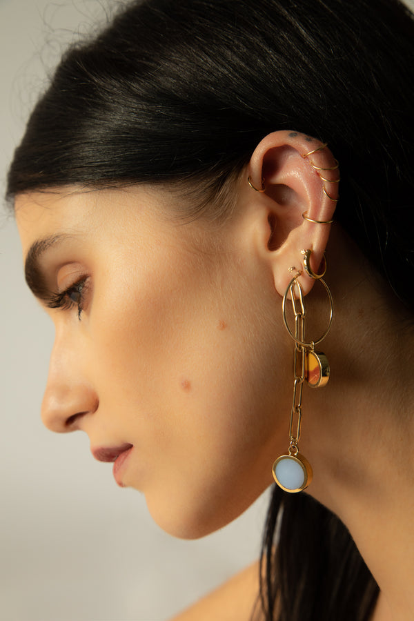 Stone Signet Earrings