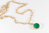 Legier Malachite Round Stone Signet Pendant & Necklace