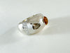 Legier Silver Bubble Bezel ring citine and smokey quartz