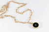 Legier Black Onyx with Diamond Round Stone Signet Pendant & Necklace