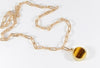 Legier Tiger's Eye Round Stone Signet Pendant & Necklace