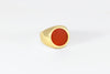 Legier Round Stone Signet Ring Carnelian  