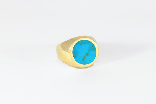 Legier Round Turquoise Signet Ring