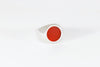 Legier Round Stone Signet Ring Carnelian  Silver