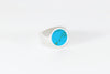 Legier LRSS Round Stone Signet Ring Silver Turquoise