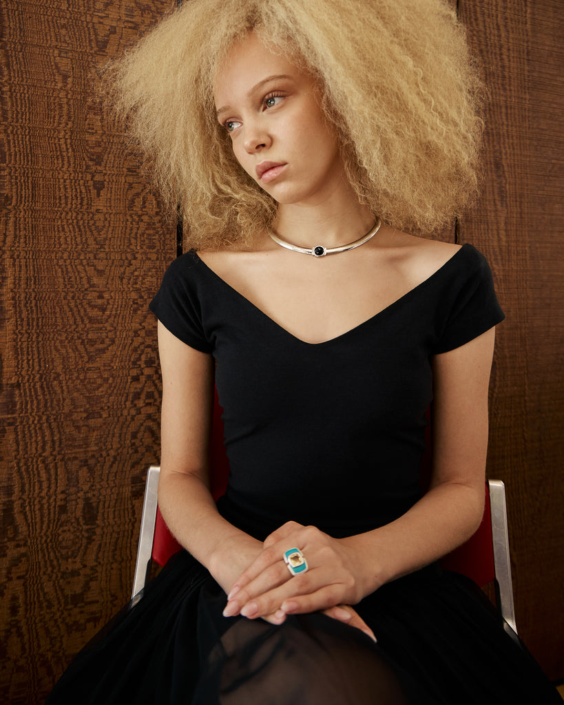 Legier Omega Chain necklace with black onyx