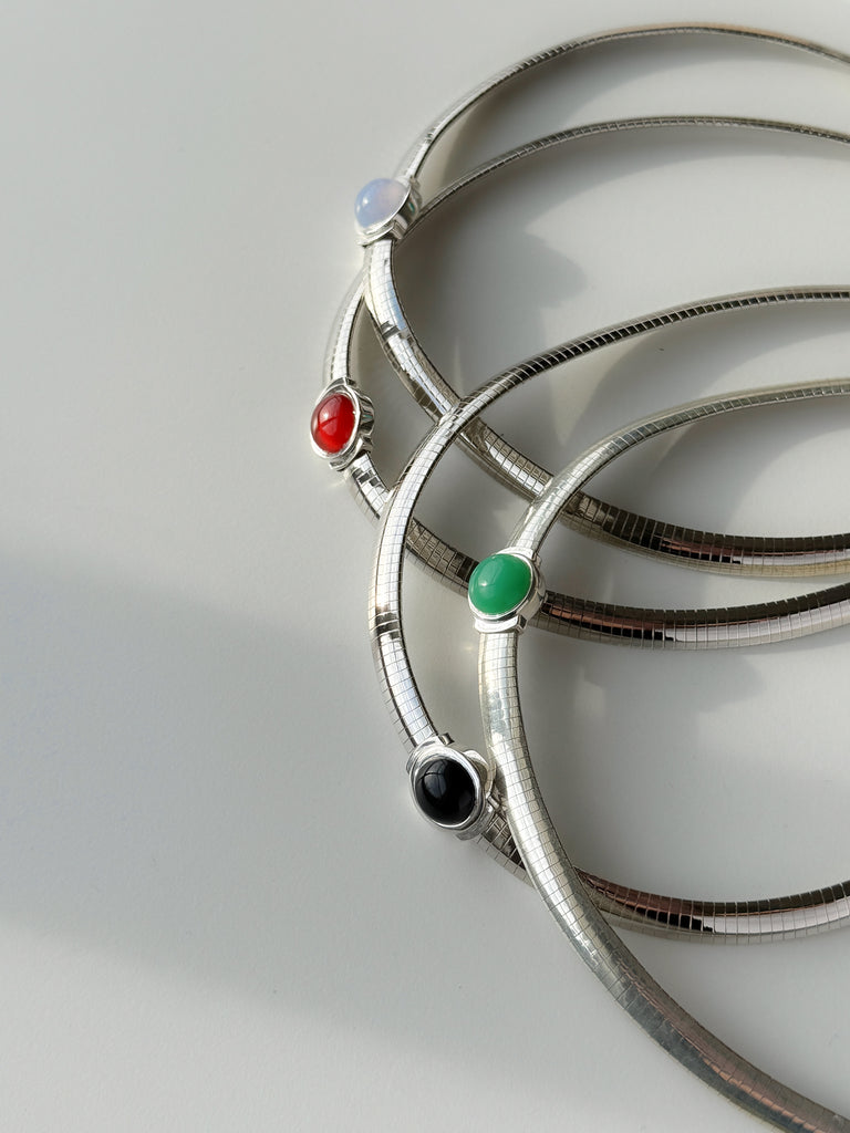 Legier  Omega Chain Necklace with Cabochon