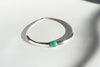 Legier Silver Omega Chain Necklace with Chrysoprase cabochon