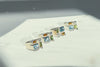 Legier Silver Rainbow Baguette Ring with blue topaz, citrine and peridot and moissonite