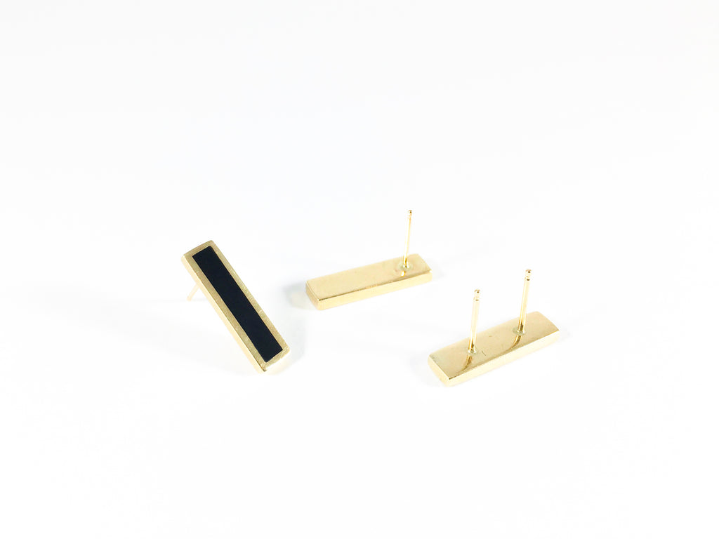 Legier long signet earring with single or double post