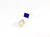 Legier signet earring with lapis and mother of pearl inlay
