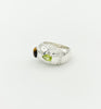 Legier Bubble Bezel ring with tigers eye and peridot in silver