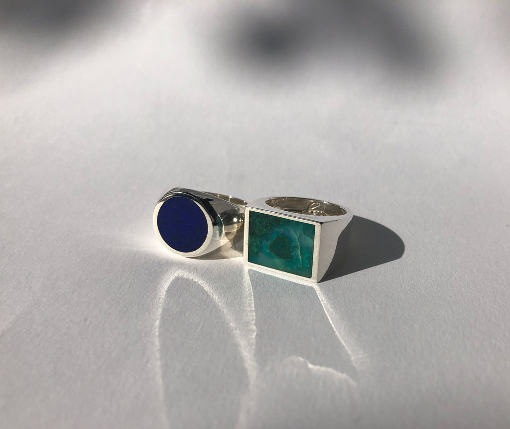 Legier Round  Lapis Lazuli Signet Ring Silver