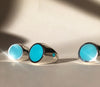 Legier Round Turquoise Signet Ring   Silver