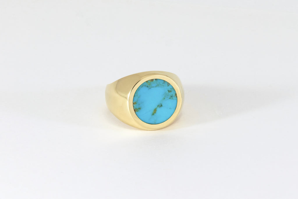 Legier Round Turquoise Signet Ring