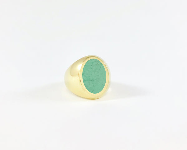 Legier Variscite Oval Stone Signet Ring