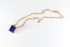 Legier Lapis Lazuli Stone Signet Pendant and Necklace