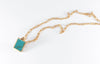 Legier Turquoise Stone Signet Pendant & Necklace