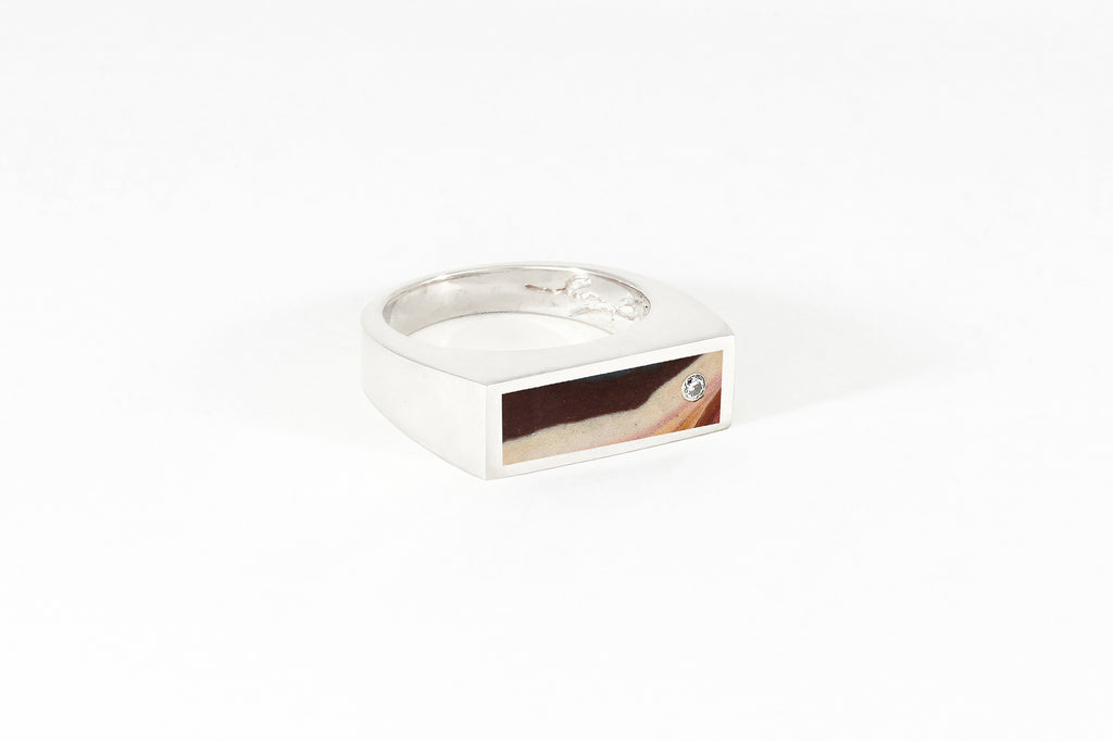 Legier Small Faultline Wonderstone with Diamond Signet Ring