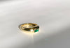 Legier Bubble Bezel Small Baguette Ring with emerald