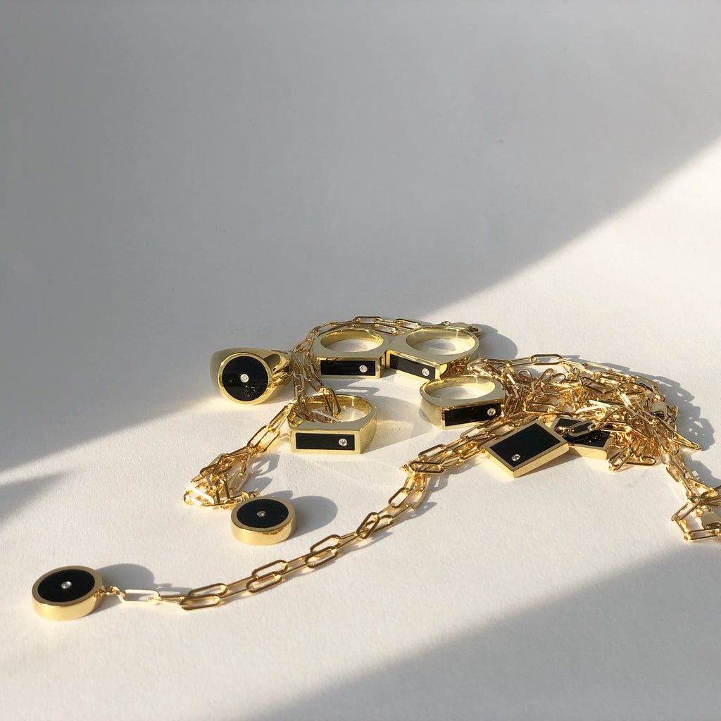 Legier Black onyx and diamond necklace