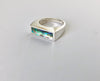 legier small signet ring in silver with abalone inlay